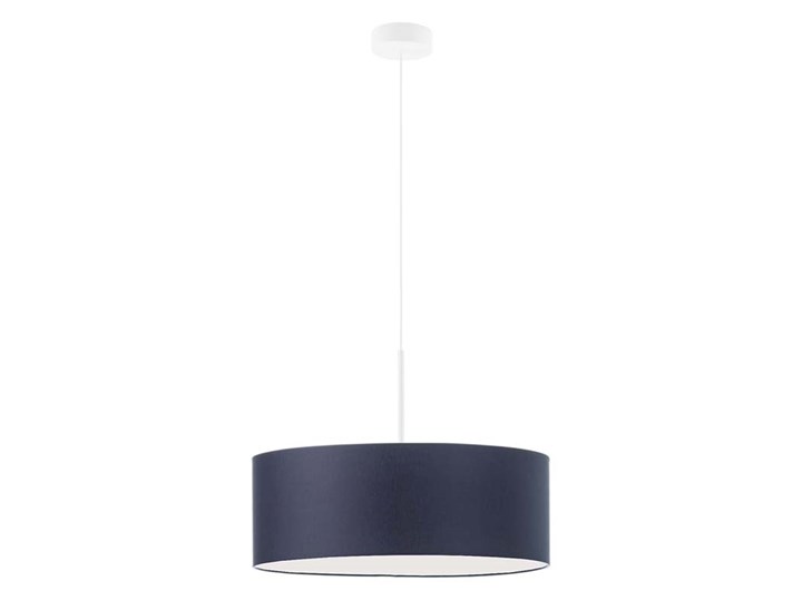 Lampa wisząca do kuchni nad stół SINTRA fi - 50 cm - kolor granatowy WYSYŁKA 24H Tkanina Lampa z abażurem Metal Beton Żyrandol Lampa LED Styl Klasyczny