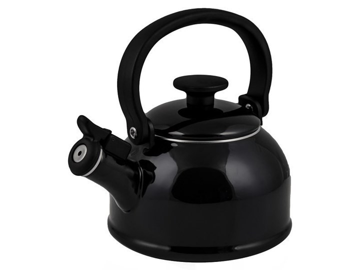 Czajnik emaliowany Forchetto Retro czarny 1,6l z gwizdkiem Ze stali nierdzewnej Ze stali emaliowanej Indukcja Pojemność 1,6 l