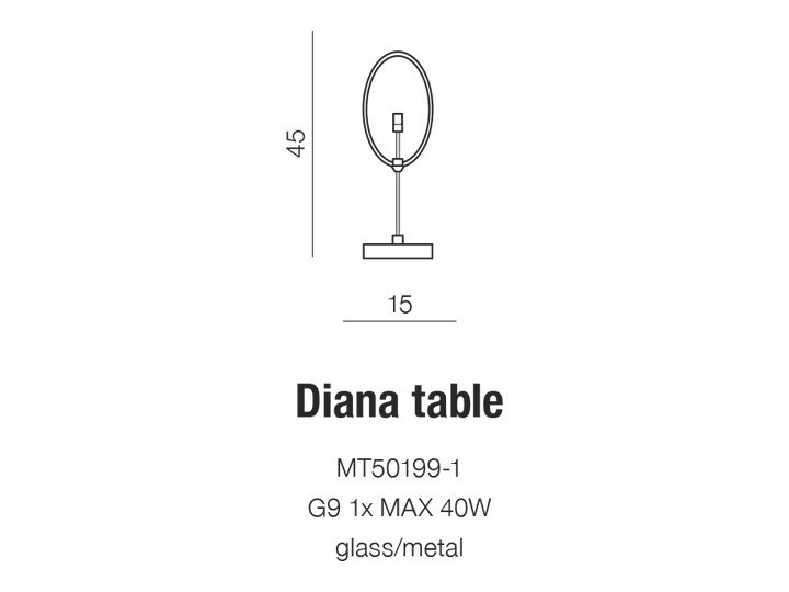 DIANA TABLE Wysokość 45 cm Lampa dekoracyjna Kategoria Lampy stołowe