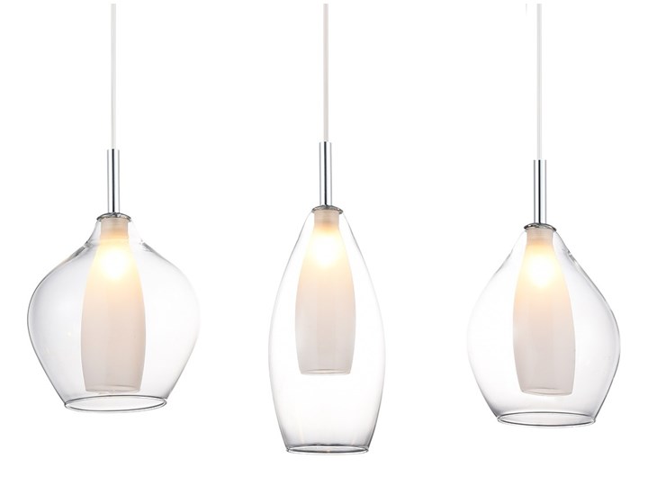 AMBER MILANO 3 Styl Vintage Lampa z kloszem Szkło Chrom Metal Kolor Szary