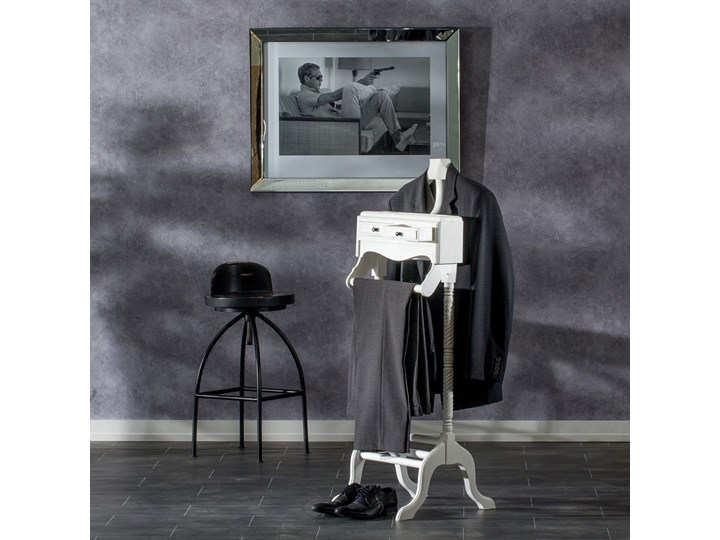 Wieszak Chester stojący 125cm white, 54 × 44 × 125 cm Wieszak na spodnie Wieszak na ubrania Drewno Typ Stojaki Kolor Biały