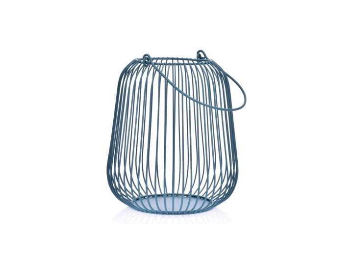 Lampion DUKA FAGLARE 19 cm szary turkusowy metal