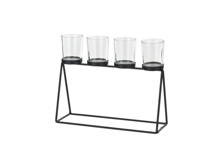 Świecznik na tealighty DUKA MODERN SCANDI 27x22 cm czarny metal