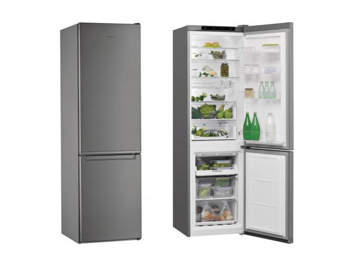 WHIRLPOOL W7 921I OX NoFrost Srebrna Szerokość 59,6 cm Wysokość 200 cm Położenie zamrażalnika Na dole Wysokość 201 cm Szerokość 55 cm Jednodrzwiowe Dwudrzwiowe Kolor Srebrny