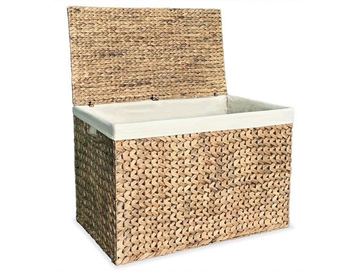 vidaXL Kosz na pranie, 82 x 42,5 x 52,5 cm, hiacynt wodny Metal Tkanina Kategoria