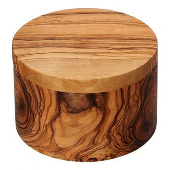 pojemnik na sól lub przyprawy, drewno oliwne, śred. 9 x 7 cm kod: ZS-058581