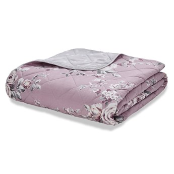 Jasnofioletowa pikowana narzuta na łóżko Catherine Lansfield Canterbury Rose, 220x230 cm