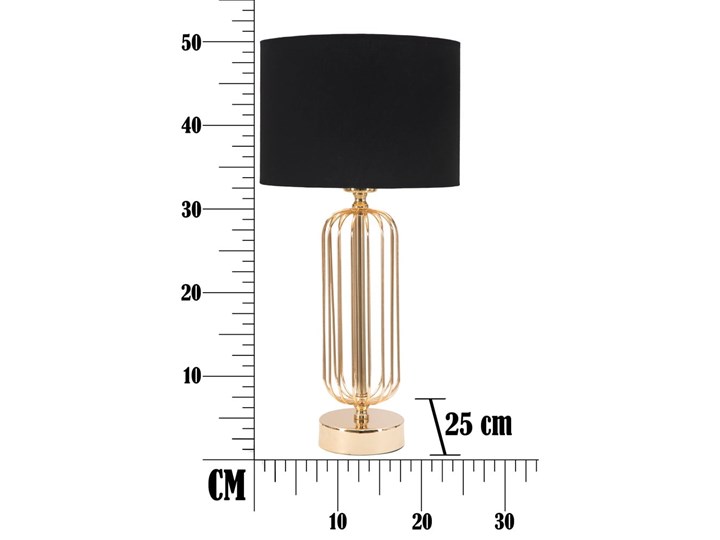 Lampa stołowa w kolorze czarno-złotym Mauro Ferretti Glam Towy, wysokość 51 cm Lampa z abażurem Lampa z kloszem Kategoria Lampy stołowe