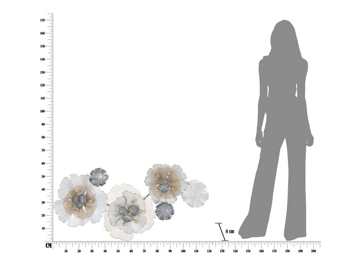 Metalowa dekoracja ścienna Mauro Ferretti Flowery, 119x60 cm Pomieszczenie Sypialnia