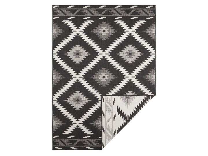 Czarno-kremowy dywan odpowiedni na zewnątrz Bougari Malibu, 170x120 cm Pomieszczenie Balkon i taras 120x170 cm Syntetyk Dywany Kolor Szary
