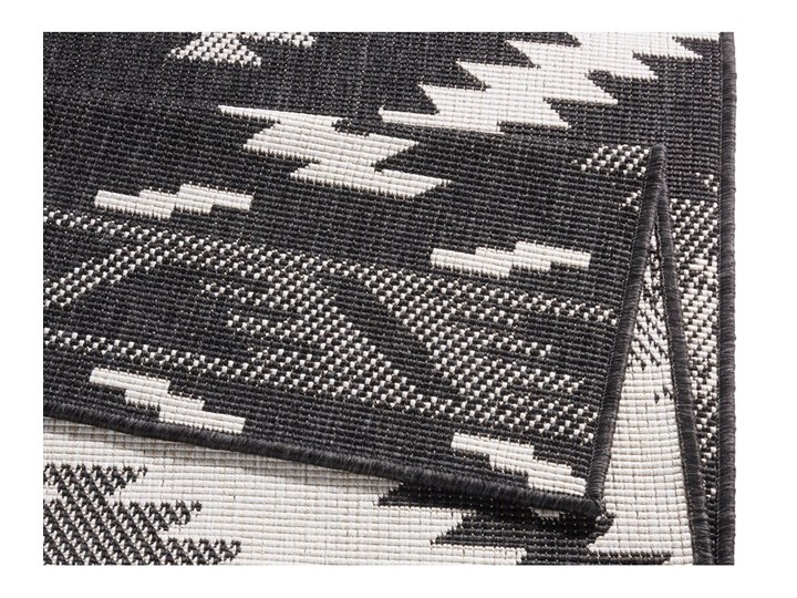Czarno-kremowy dywan odpowiedni na zewnątrz Bougari Malibu, 170x120 cm 120x170 cm Syntetyk Kolor Szary Dywany Kolor Czarny