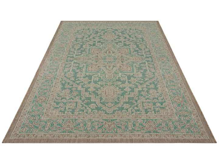 Zielono-beżowy dywan odpowiedni na zewnątrz Bougari Anjara, 140x200 cm Syntetyk Chodniki Prostokątny Dywany Wzór Orientalny Pomieszczenie Salon