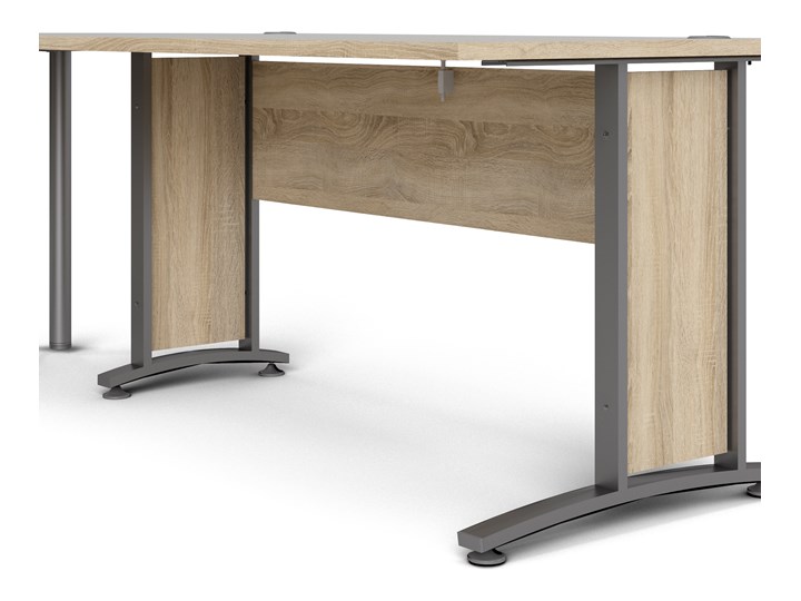 Biurko narożne Prima dąb sonoma 230x200 szare nogi Drewno Metal Biurko z nadstawką Kategoria Biurka
