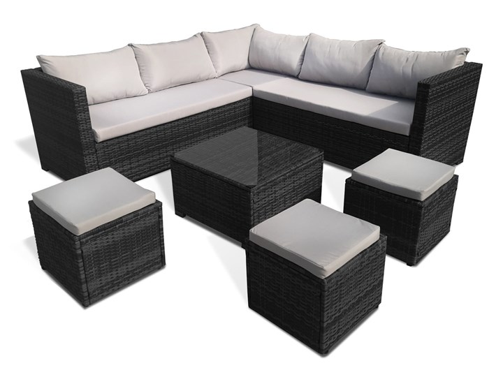 MEBLE OGRODOWE RATTAN 1162S CZARNY Zestawy wypoczynkowe Technorattan Zestawy kawowe Liczba miejsc Ośmioosobowy