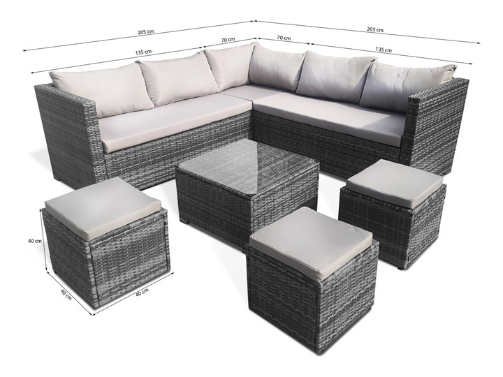 MEBLE OGRODOWE RATTAN 1162S CZARNY Technorattan Zestawy kawowe Zestawy wypoczynkowe Kategoria Zestawy mebli ogrodowych