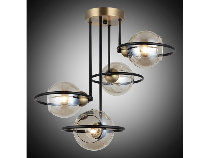 Lampa sufitowa 1454-73-14 RINGO SALON SYPIALNIA JADALNIA LUCEA Lampa z kloszem Metal Szkło Ilość źródeł światła 4 źródła