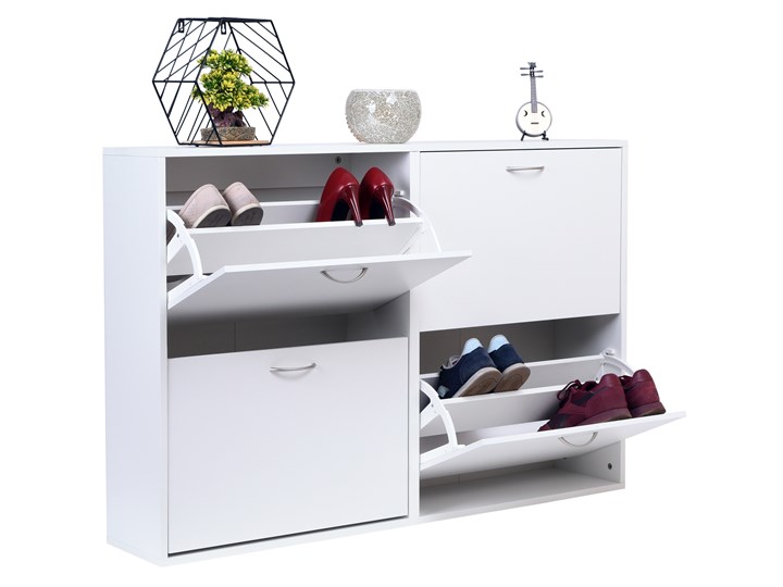 Szafka na buty Laura - biała Płyta MDF Płyta meblowa Uniwersalne Kolor Biały Płyta laminowana Metal Pomieszczenie Przedpokój