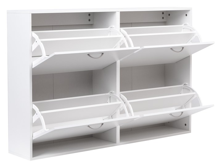 Szafka na buty Laura - biała Uniwersalne Metal Płyta MDF Płyta laminowana Pomieszczenie Przedpokój Płyta meblowa Kolor Biały
