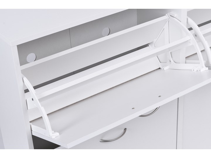 Szafka na buty Laura - biała Płyta meblowa Płyta MDF Płyta laminowana Metal Uniwersalne Kolor Biały