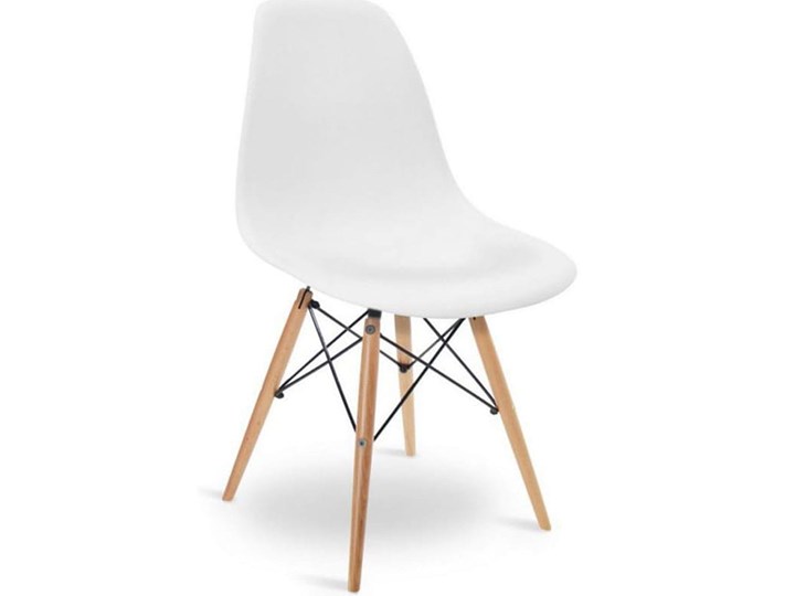 NOWOCZESNE KRZESŁO EAMES DSW BIAŁE EM01 Metal Drewno Tworzywo sztuczne Kolor Biały
