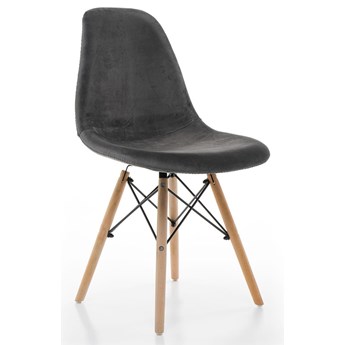 NOWOCZESNE KRZESŁO EAMES EM01 WELUR POPIEL