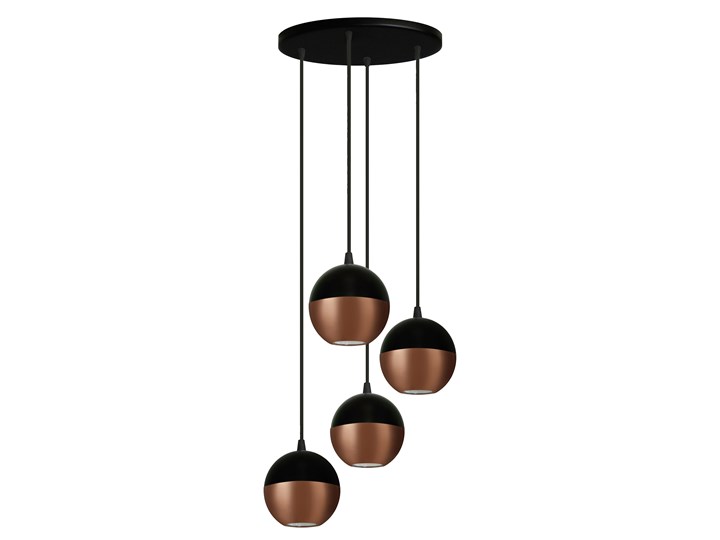 Lampa na kole MIDWAY W-KD 1804/4 BK-B+BR Kolor Czarny Metal Lampa LED Kategoria Lampy wiszące