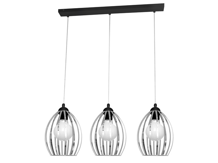 Lampa potrójna chrom DALI W-L 1355/3 BK+CH Lampa druciana Styl Glamour Metal Lampa z kloszem Kategoria Lampy wiszące