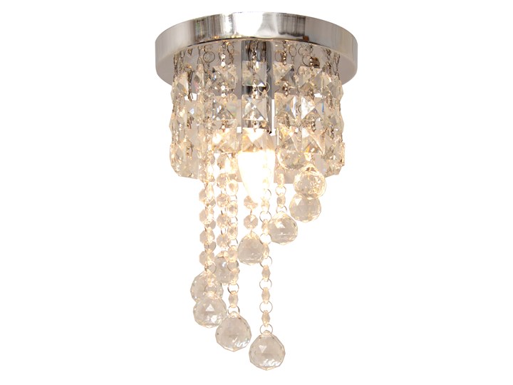 Lampa kryształowa wisząca DOLORES W-HY 1110S Lampa z kryształkami Żyrandol Metal Szkło Styl Glamour