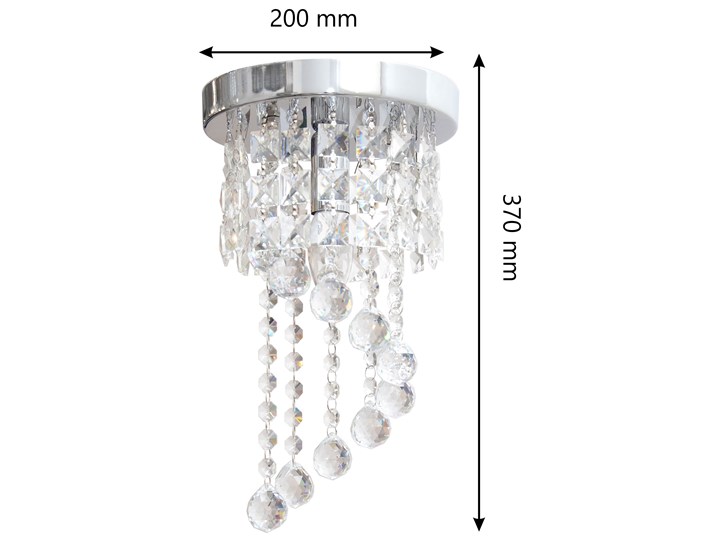 Lampa kryształowa wisząca DOLORES W-HY 1110S Szkło Żyrandol Lampa z kryształkami Metal Styl Glamour