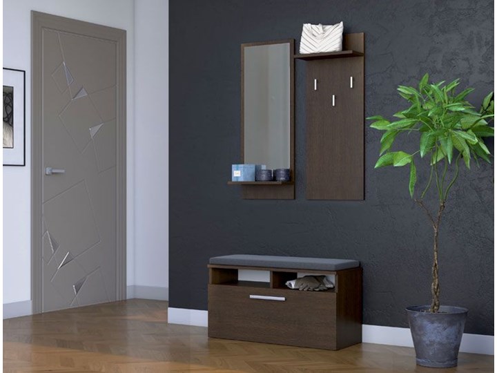 minimalistyczna garderoba teva - wenge Kolor Czarny