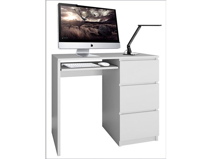 nowoczesne biurko prawostronne blanco 2x - biały mat Styl Skandynawski Szerokość 98 cm Biurko tradycyjne Szerokość 51 cm Styl Nowoczesny