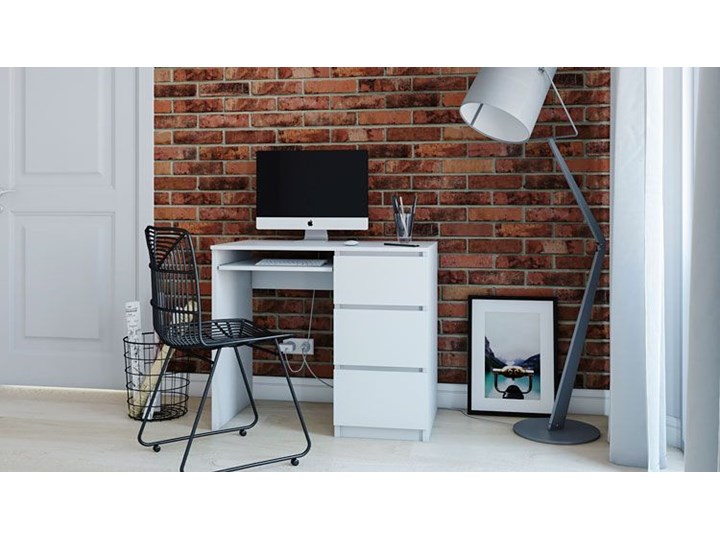 nowoczesne biurko prawostronne blanco 2x - biały mat Szerokość 98 cm Szerokość 51 cm Styl Skandynawski Biurko tradycyjne Styl Nowoczesny