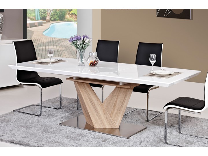 Stół rozkładany Alaras 140-200/85 Długość 200 cm Rozkładanie Stal Drewno Płyta MDF Długość 140 cm Szerokość 85 cm Kategoria Stoły kuchenne