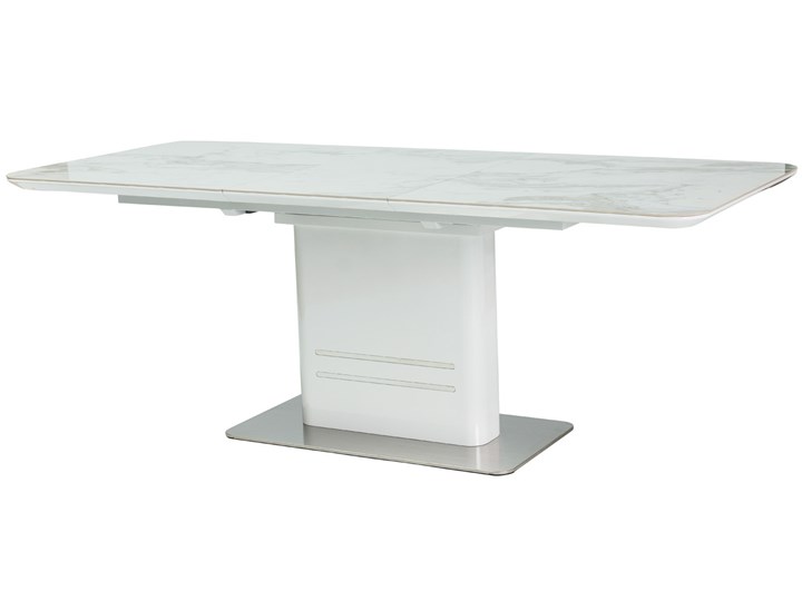 Rozkładany stół do jadalni Cartier Ceramic Kolor Szary Długość 160 cm Marmur Stal Płyta MDF Ceramika Wysokość 75 cm Rozkładanie