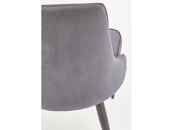Eleganckie krzesło do salonu Roni - popiel Metal Szerokość 52 cm Wysokość 90 cm Głębokość 57 cm Tkanina Welur Rodzaj(n) Krzesła