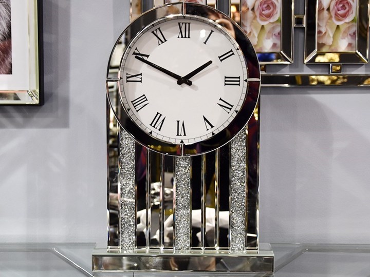 Zegar stojący lustrzany z kryszałkami DIVA Glamur