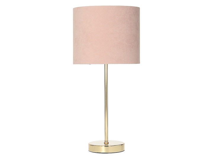 Lampa stołowa Lorie Light Pink, 40 cm Tkanina Lampa z kloszem Metal Styl Klasyczny