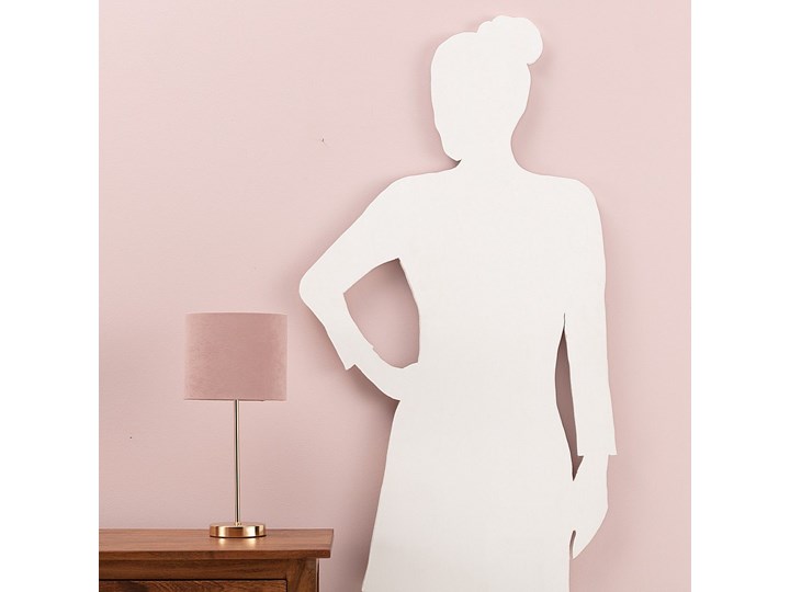 Lampa stołowa Lorie Light Pink, 40 cm Tkanina Metal Lampa z kloszem Styl Klasyczny