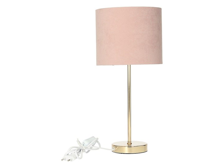 Lampa stołowa Lorie Light Pink, 40 cm Metal Styl Nowoczesny Tkanina Lampa z kloszem Styl Klasyczny