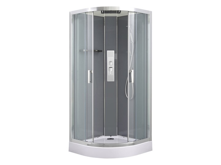 Kabina prysznicowa półokrągła GoodHome Beloya 90 cm chrom z hydromasażem Narożna Wysokość 220 cm Rodzaj drzwi Rozsuwane