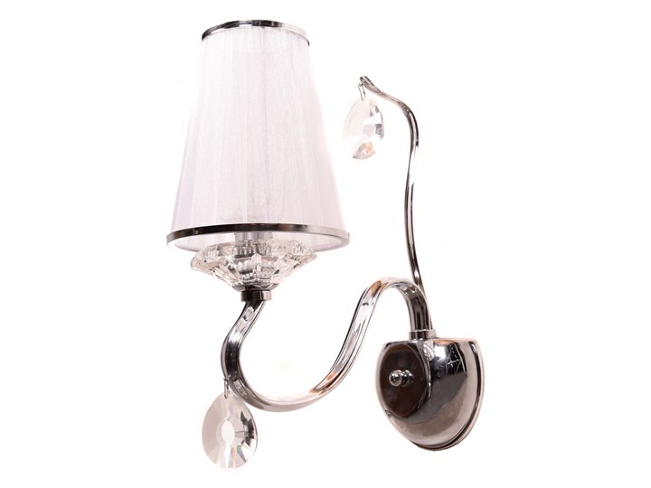 LAMPA ŚCIENNA KINKIET KRYSZTAŁOWY BIAŁY FINEZZIA W1 LUMINA DECO Metal Szkło Kinkiet dekoracyjny Kinkiet z kloszem Tkanina Kinkiet łazienkowy Kinkiet z abażurem Kategoria Lampy ścienne