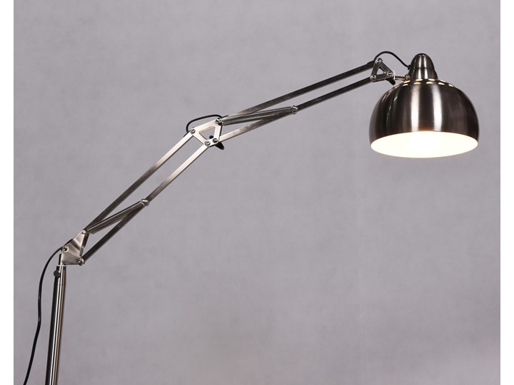 LAMPA STOJĄCA PODŁOGOWA SREBRNA RIGORRIA LUMINA DECO Lampa z regulacją wysokości Lampa z kloszem Metal Lampa z abażurem Pomieszczenie Salon