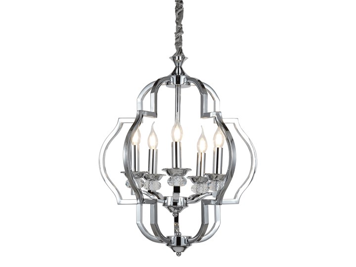 LAMPA WISZĄCA CESARO W5 LUMINA DECO Lampa z abażurem Lampa z kryształkami Lampa z kloszem Szkło Kryształ Metal Chrom Kategoria Lampy wiszące