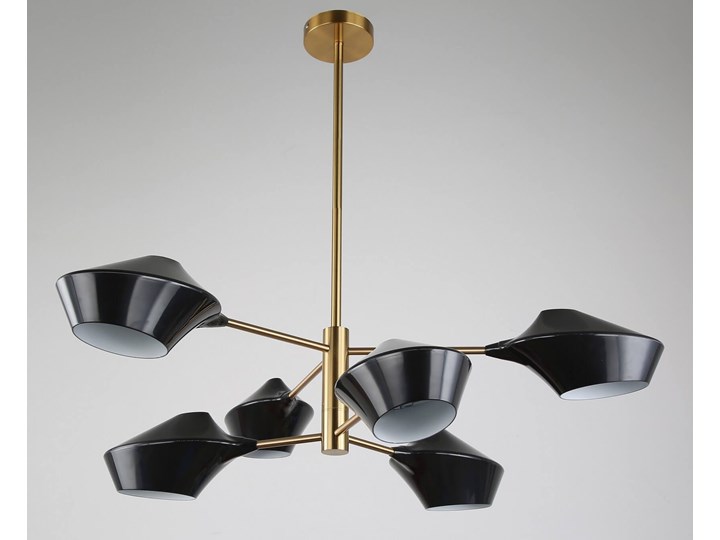 NOWOCZESNA LAMPA WISZĄCA CZARNA ROMINA W6 LUMINA DECO Mosiądz Lampa z abażurem Tworzywo sztuczne Lampa z kloszem Metal Styl Tradycyjny Pomieszczenie Sypialnia