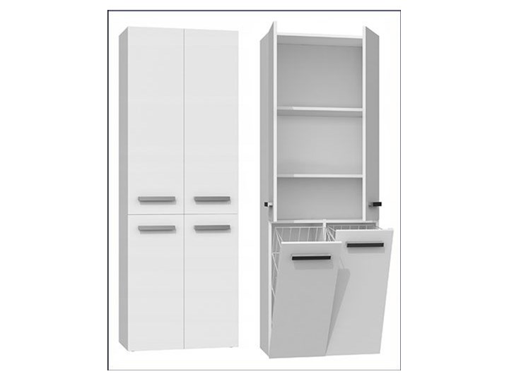 Szafka łazienkowa Malmo 4X - biała Stojące Szafki Szerokość 60 cm Wysokość 174 cm Kategoria Szafki stojące