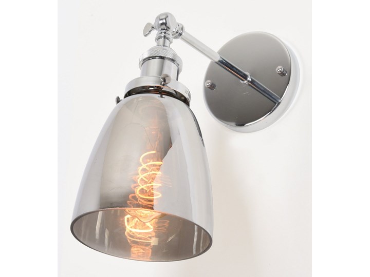 LAMPA ŚCIENNA KINKIET LOFTOWY FABI CHROM W1 Szkło Kinkiet z abażurem Styl Industrialny Metal Kinkiet z kloszem Kategoria Lampy ścienne