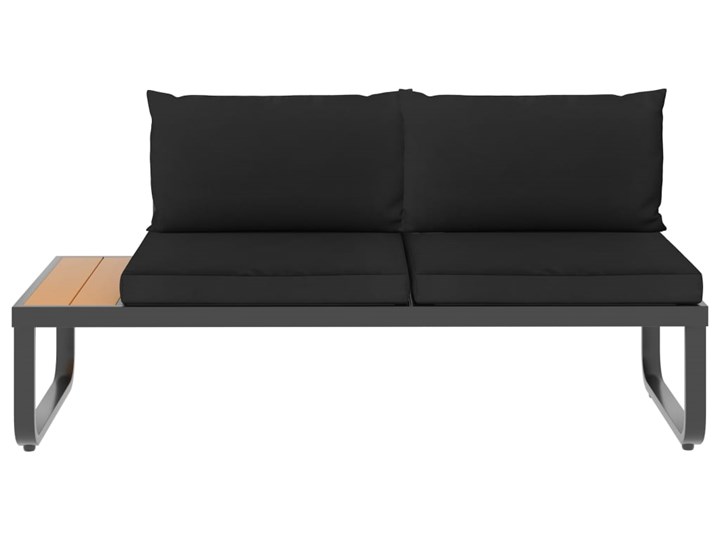 vidaXL 4-cz., narożny zestaw wypoczynkowy, poduszki, aluminium i WPC Narożnik Drewno Sofa Kategoria Sofy ogrodowe