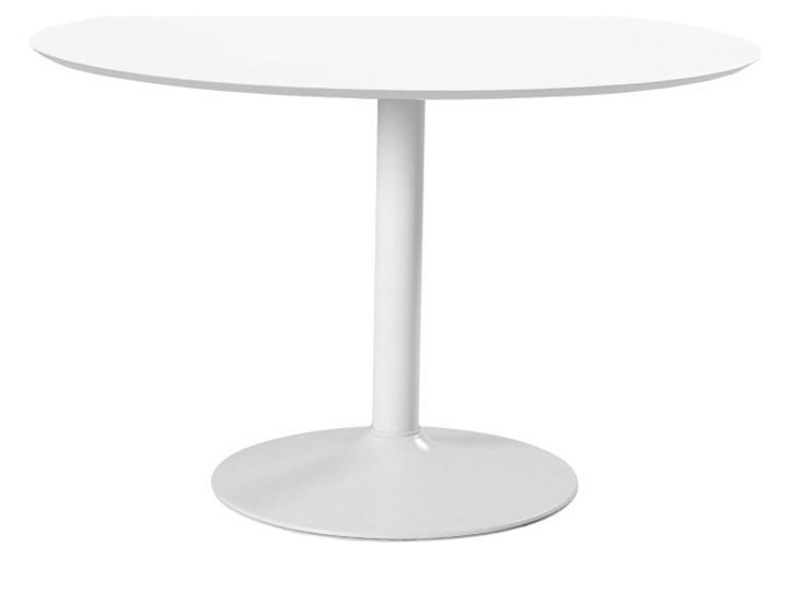 Biały stół obiadowy na jednej nodze Ibiza Płyta MDF Wysokość 74 cm Metal Styl Nowoczesny
