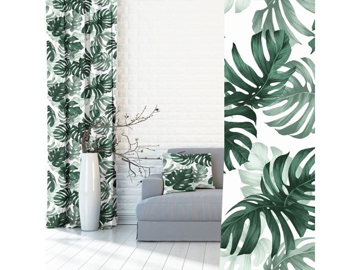 Zasłony Liście Monstera 380824-103 Kolor Szary