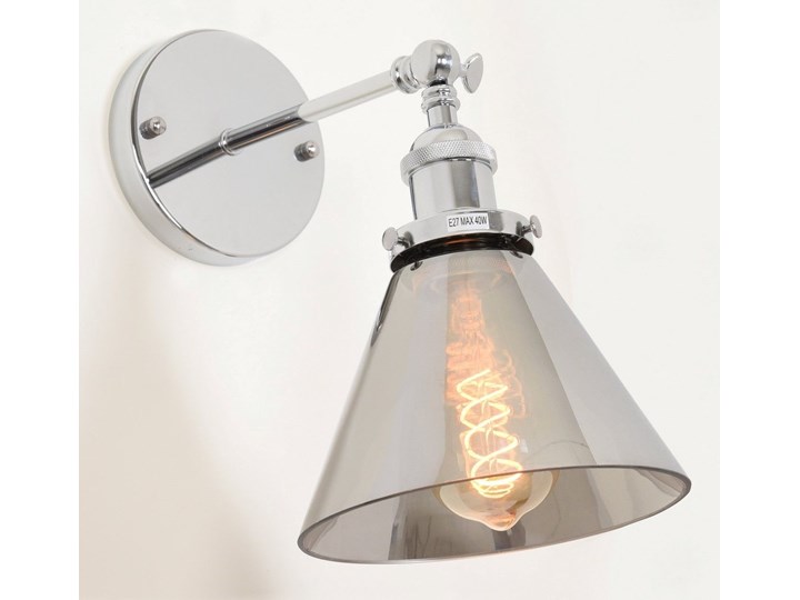 KINKIET LAMPA ŚCIENNA LOFT NUBI CHROM W1 LUMINA DECO Szkło Kinkiet dekoracyjny Kinkiet z abażurem Metal Kinkiet z kloszem Kategoria Lampy ścienne
